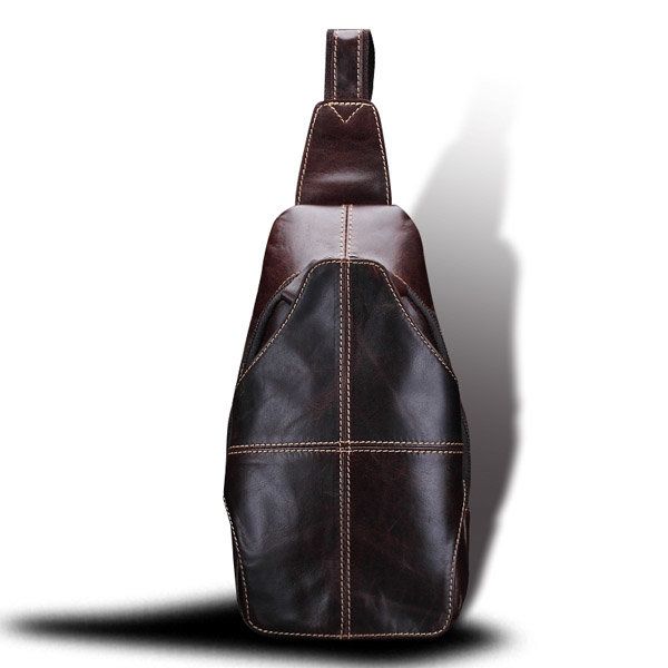 Bolso Bandolera De Cuero Genuino Para Hombre Mochila Retro De Ocio Al Aire Libre