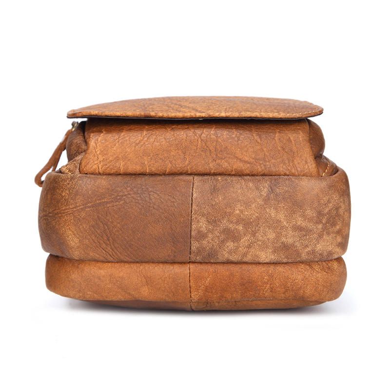 Bolso Bandolera De Cuero Genuino Para Hombre Bolso Vintage Con Múltiples Ranuras