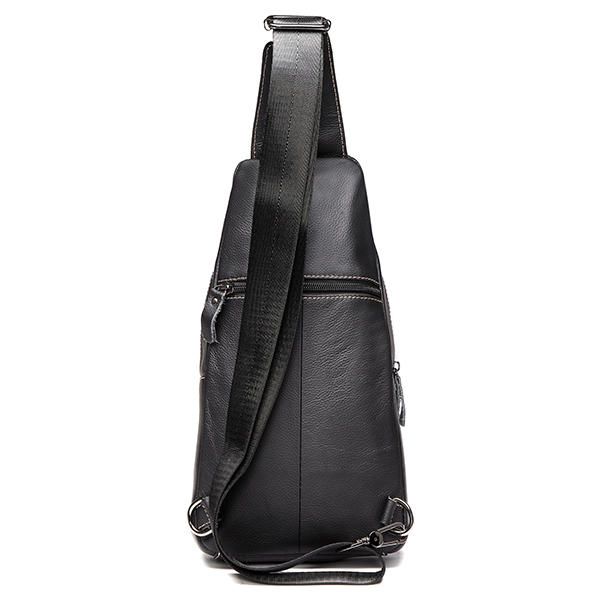 Bolso Bandolera De Cuero Genuino Para Hombres De Gran Capacidad Bolso De Pecho Informal