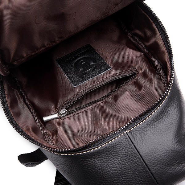 Bolso Bandolera De Cuero Genuino Para Hombres De Gran Capacidad Bolso De Pecho Informal