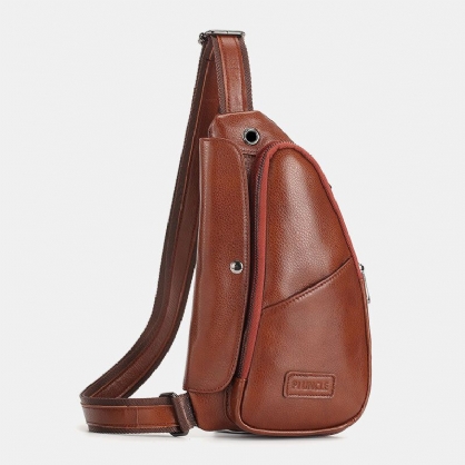 Bolso Bandolera De Cuero Genuino Vintage De Diseño Único Para Hombre