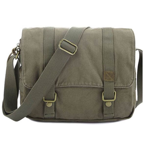 Bolso Bandolera Grande De Piel De Vaca De Lona Informal Para Hombre