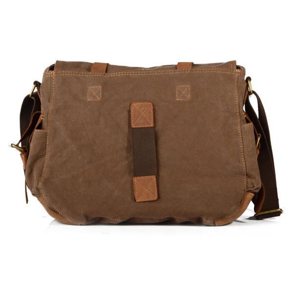 Bolso Bandolera De Hombro Informal Grande De Cuero Genuino De Lona Para Hombre