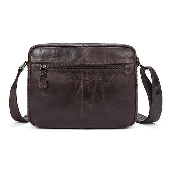 Bolso Bandolera De Hombro De Moda Retro De Ocio De Cuero Genuino Para Hombre