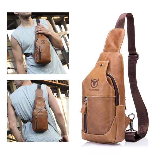 Bolso Bandolera Informal De Negocios De Gran Oferta De Cuero Genuino Para Hombre