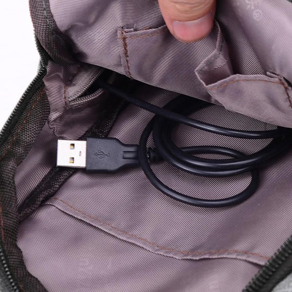 Bolso Bandolera Informal Para Hombre Bolso Bandolera De Hombro En El Pecho De Viaje Al Aire Libre Con Puerto Usb