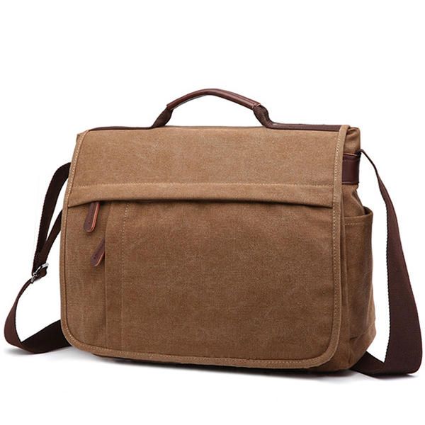 Bolso Bandolera De Lona De Gran Capacidad Para Ordenador Portátil De Negocios Bolso Bandolera Para Hombre