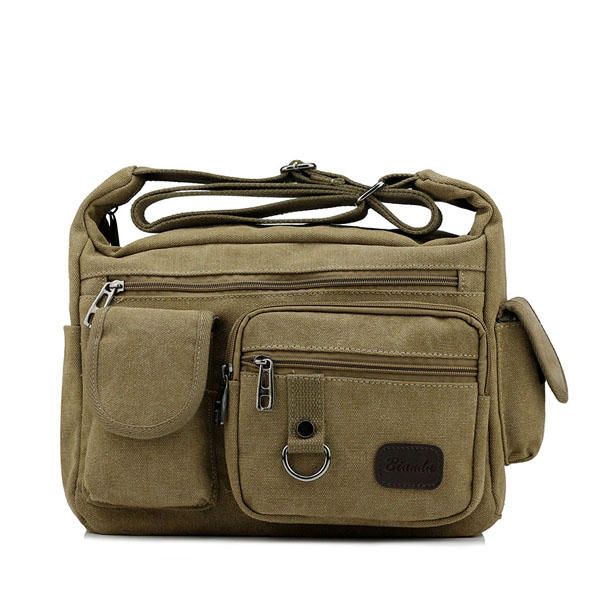 Bolso Bandolera De Lona Informal Para Hombre De Gran Capacidad Bolso Bandolera De Viaje