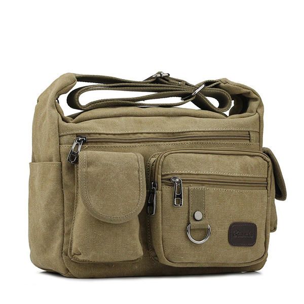 Bolso Bandolera De Lona Informal Para Hombre De Gran Capacidad Bolso Bandolera De Viaje