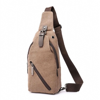 Bolso Bandolera De Lona Para Hombre Deporte Al Aire Libre Paquete De Pecho Informal Bolso Bandolera Swagger