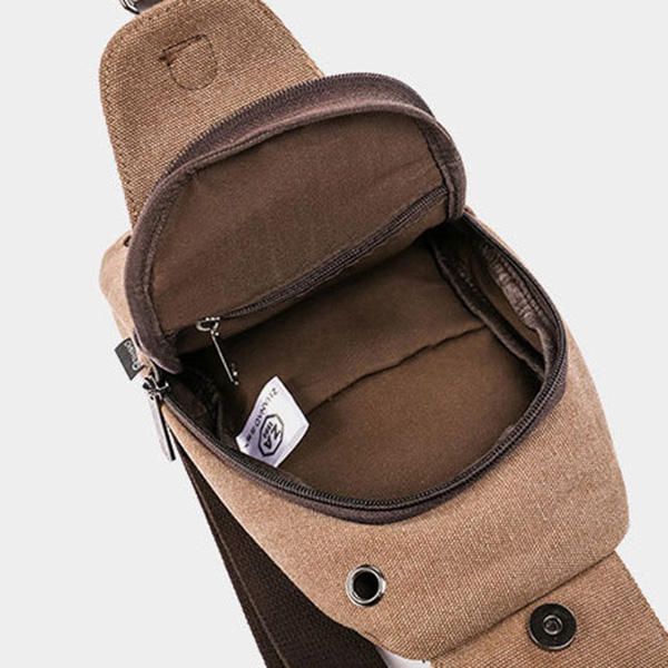 Bolso Bandolera De Lona Para Hombre Deporte Al Aire Libre Paquete De Pecho Informal Bolso Bandolera Swagger