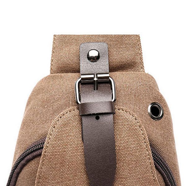 Bolso Bandolera De Lona Para Hombre Deporte Al Aire Libre Paquete De Pecho Informal Bolso Bandolera Swagger