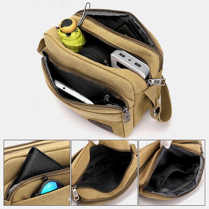 Bolso Bandolera De Lona Para Hombre Para Exteriores