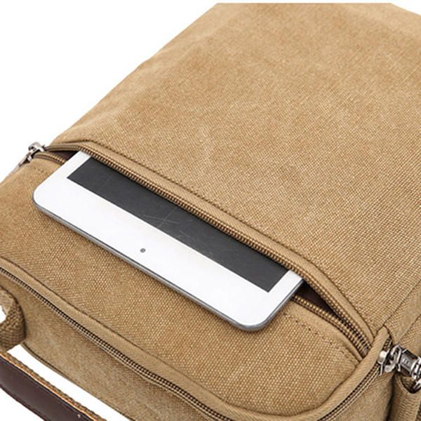 Bolso Bandolera De Lona Para Hombre Bolso Bandolera De Viaje Pequeño Para Ipad De 9.7 Pulgadas