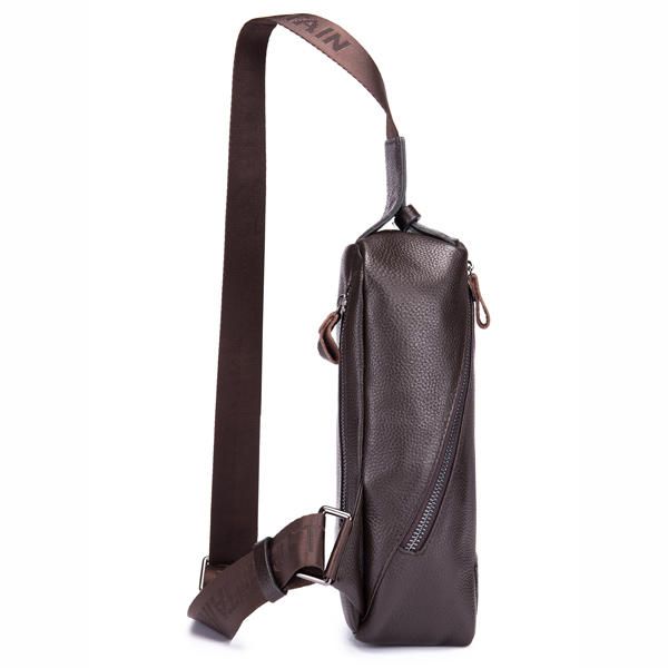 Bolso Bandolera Marrón De Cuero Genuino Para Hombre Bolso Bandolera Informal Para Ipad