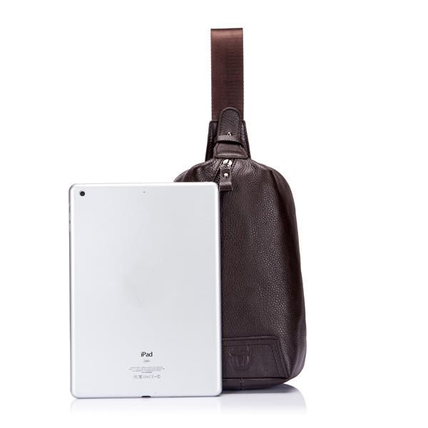 Bolso Bandolera Marrón De Cuero Genuino Para Hombre Bolso Bandolera Informal Para Ipad