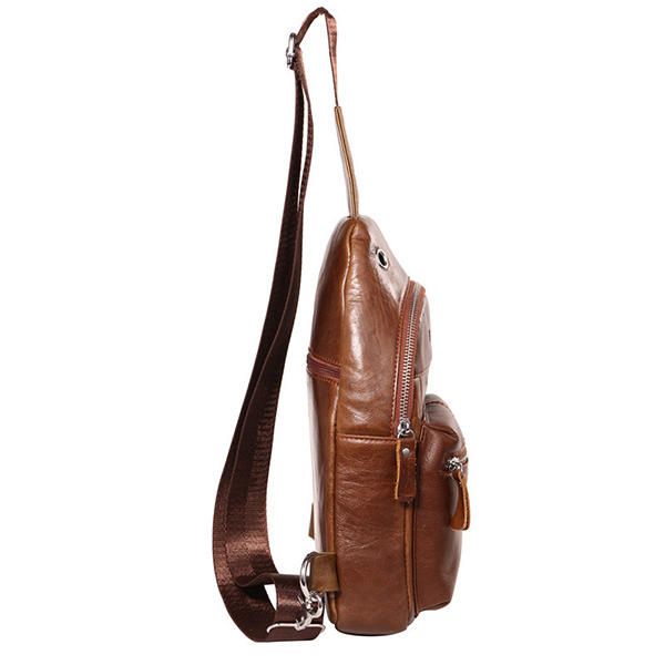 Bolso Bandolera Marrón De Cuero Genuino Para Hombre Bolso Bandolera De Viaje Bolso Bandolera