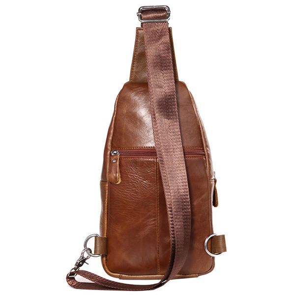 Bolso Bandolera Marrón De Cuero Genuino Para Hombre Bolso Bandolera De Viaje Bolso Bandolera