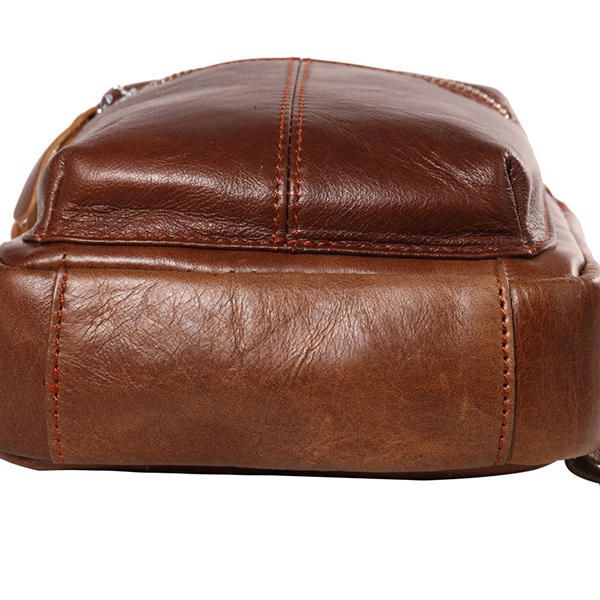 Bolso Bandolera Marrón De Cuero Genuino Para Hombre Bolso Bandolera De Viaje Bolso Bandolera