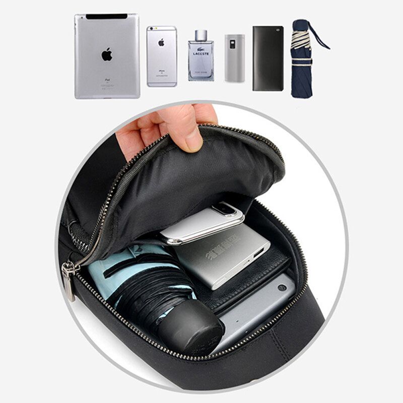 Bolso Bandolera De Moda De Piel Sintética Para Hombre Bolso Bandolera Con Puerto De Carga Usb