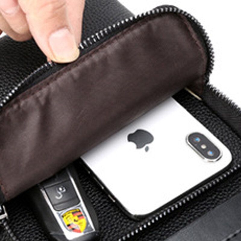 Bolso Bandolera De Moda De Piel Sintética Para Hombre Bolso Bandolera Con Puerto De Carga Usb