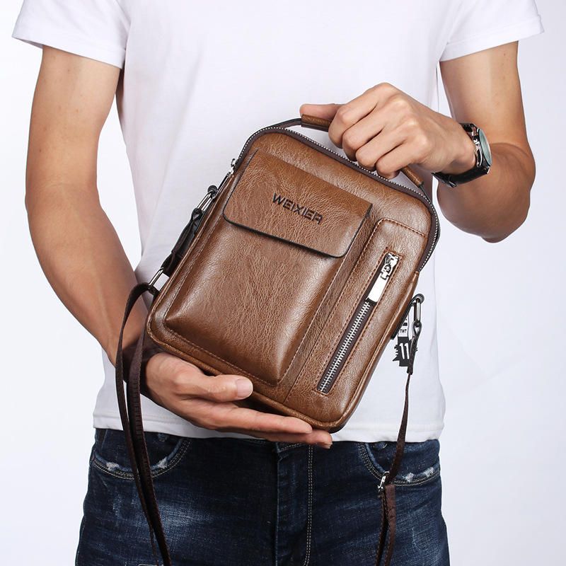 Bolso Bandolera Multifuncional Vintage Para Hombre Bolso Diario Al Aire Libre