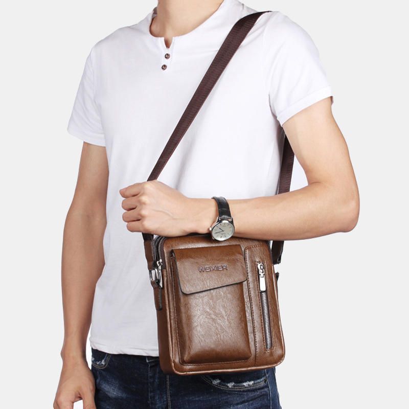 Bolso Bandolera Multifuncional Vintage Para Hombre Bolso Diario Al Aire Libre