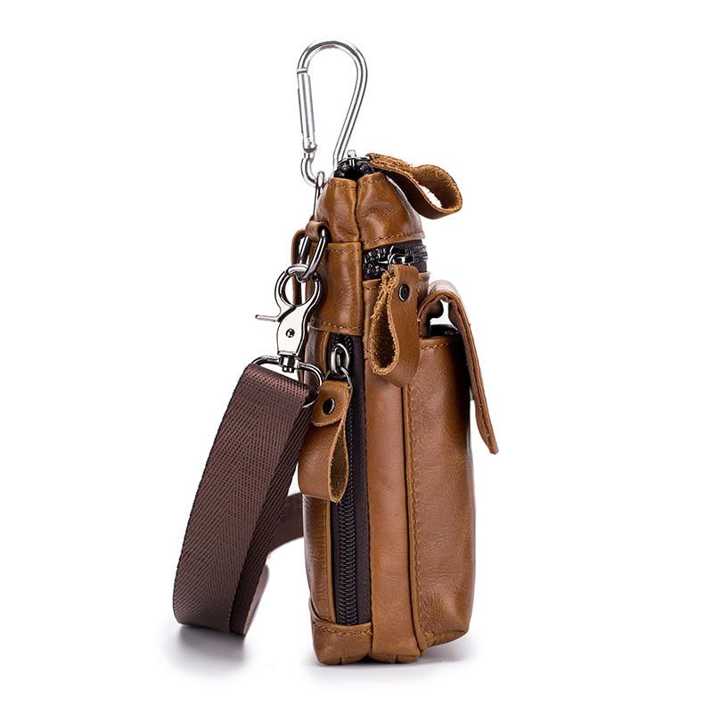 Bolso Bandolera Multiusos De Cuero Genuino Para Hombre Bolso De Piel De Vaca