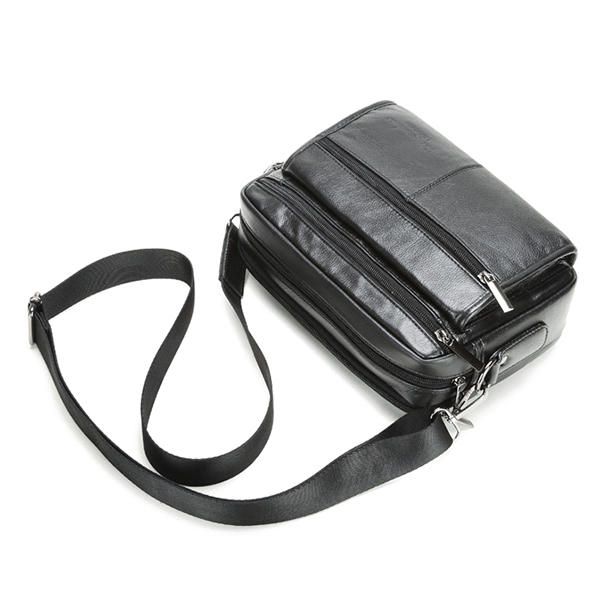 Bolso Bandolera De Negocios De Cuero Genuino Para Hombre