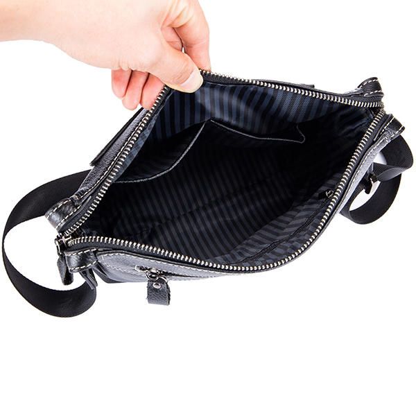 Bolso Bandolera De Negocios De Cuero Genuino Vintage Para Hombre