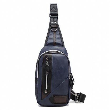 Bolso Bandolera De Negocios Informal De Cuero Pu Para Hombre Bolso De Pecho Bandolera Deportiva Al Aire Libre Bolso De Fin De Semana