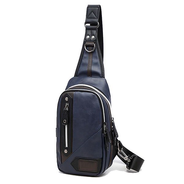 Bolso Bandolera De Negocios Informal De Cuero Pu Para Hombre Bolso De Pecho Bandolera Deportiva Al Aire Libre Bolso De Fin De Semana