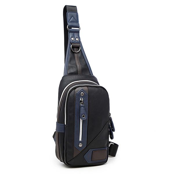 Bolso Bandolera De Negocios Informal De Cuero Pu Para Hombre Bolso De Pecho Bandolera Deportiva Al Aire Libre Bolso De Fin De Semana