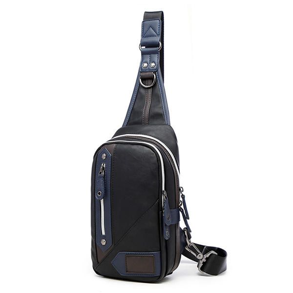 Bolso Bandolera De Negocios Informal De Cuero Pu Para Hombre Bolso De Pecho Bandolera Deportiva Al Aire Libre Bolso De Fin De Semana