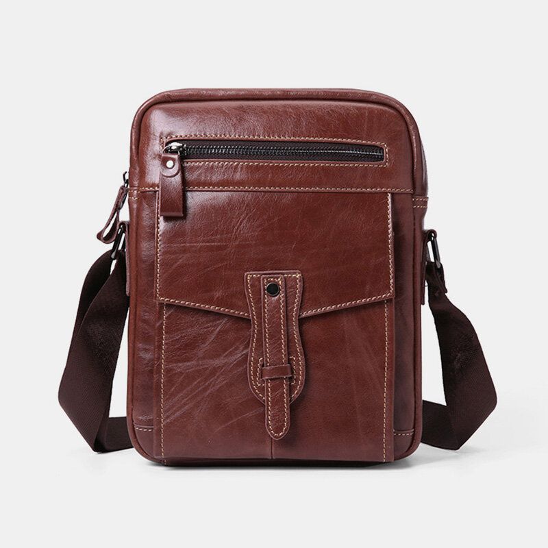 Bolso Bandolera De Negocios Vintage De Gran Capacidad De Cuero Genuino Para Hombre