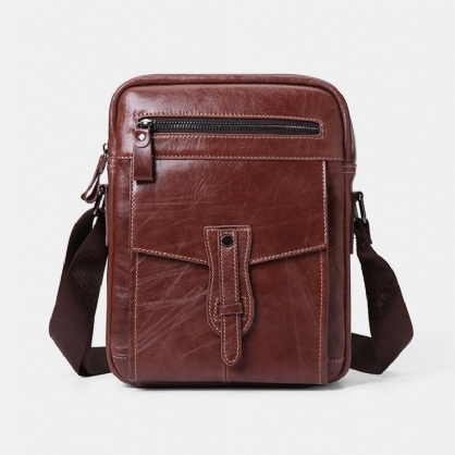 Bolso Bandolera De Negocios Vintage De Gran Capacidad De Cuero Genuino Para Hombre