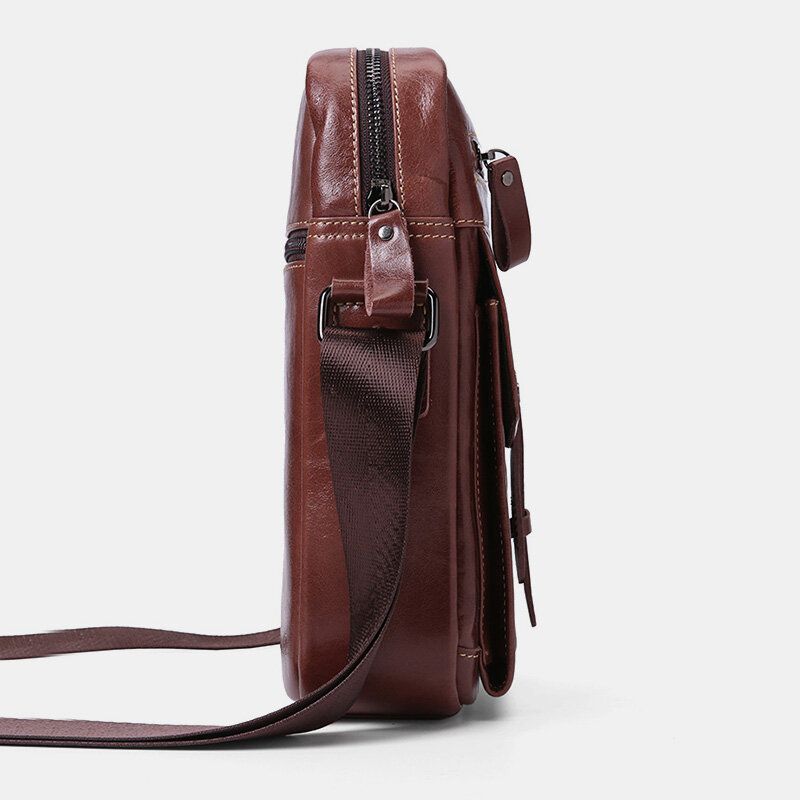 Bolso Bandolera De Negocios Vintage De Gran Capacidad De Cuero Genuino Para Hombre