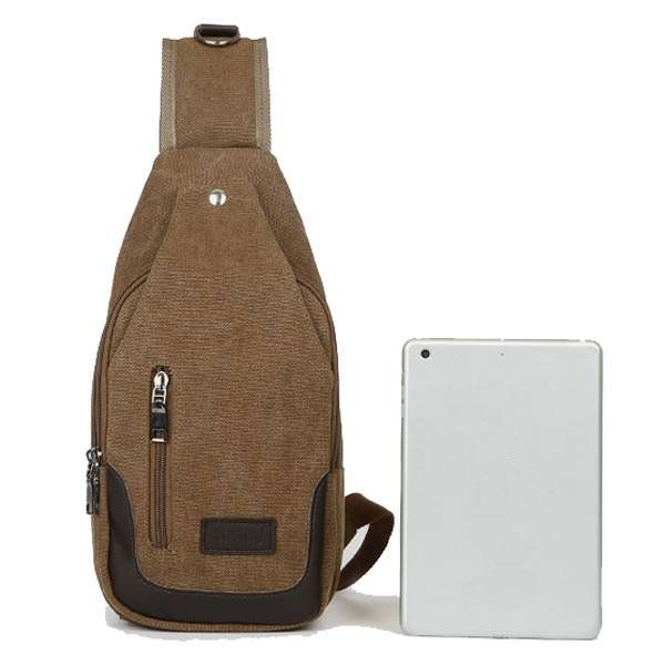 Bolso Bandolera De Ocio De Lona Para Hombre Paquete Multifunción Para Ipad De Viaje Al Aire Libre