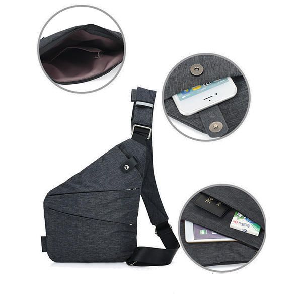 Bolso Bandolera Oculto Para Hombre Bolso Bandolera Antirrobo Paquete De Pecho Para Motocicleta