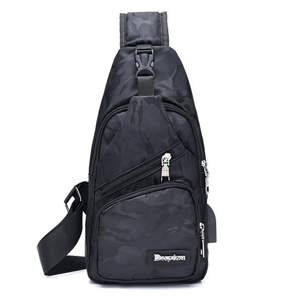 Bolso Bandolera Para Hombre Bolso En El Pecho Mochila De Viaje Para Senderismo Con Puerto De Carga Usb