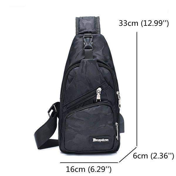 Bolso Bandolera Para Hombre Bolso En El Pecho Mochila De Viaje Para Senderismo Con Puerto De Carga Usb