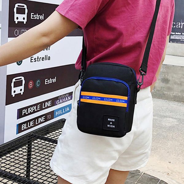 Bolso Bandolera Para Hombres Y Mujeres Bolsos Con Cremallera De Bloque De Color A Prueba De Agua Para Viajes