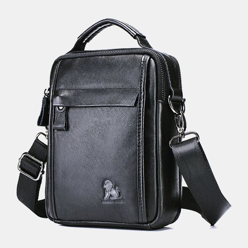 Bolso Bandolera De Piel De Vacuno Pequeño De Negocios Retro De Cuero Genuino Para Hombre Bolso Bandolera