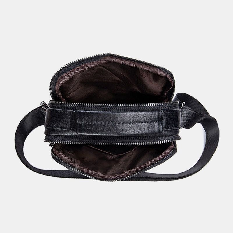 Bolso Bandolera De Piel De Vacuno Pequeño De Negocios Retro De Cuero Genuino Para Hombre Bolso Bandolera