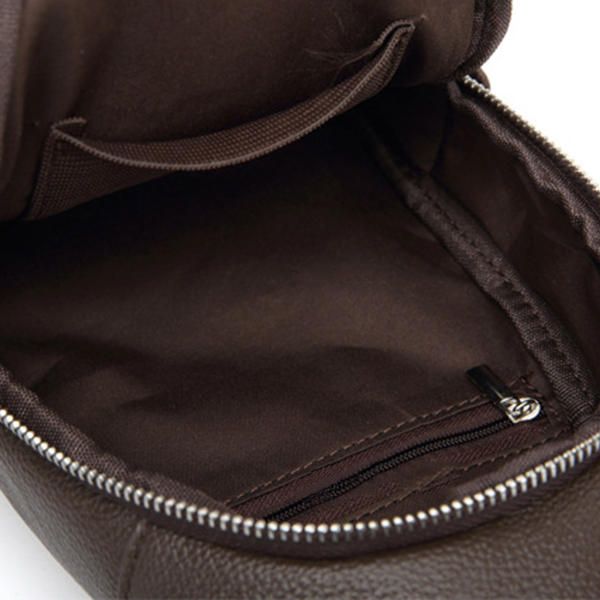 Bolso Bandolera Retro De Cuero Genuino Para Hombre Bolso En El Pecho Bolso De Hombro Informal