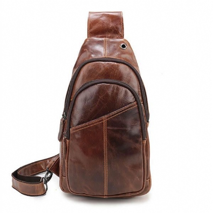 Bolso Bandolera Retro De Cuero Genuino Vintage Para Hombre