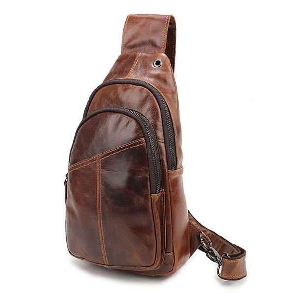 Bolso Bandolera Retro De Cuero Genuino Vintage Para Hombre