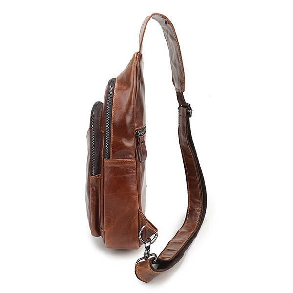 Bolso Bandolera Retro De Cuero Genuino Vintage Para Hombre