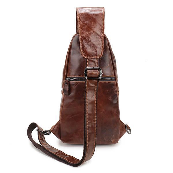 Bolso Bandolera Retro De Cuero Genuino Vintage Para Hombre