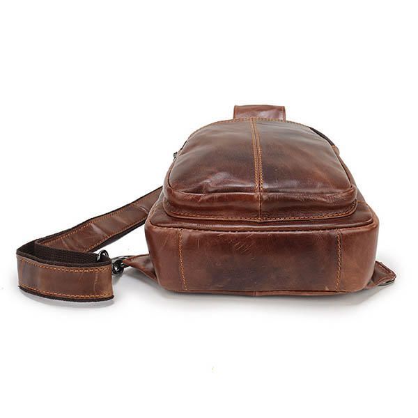 Bolso Bandolera Retro De Cuero Genuino Vintage Para Hombre